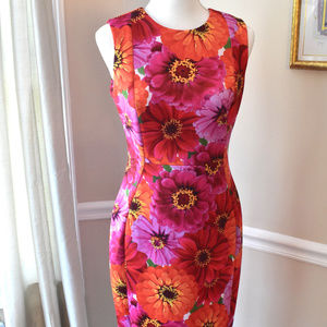 Calvin Klein Scuba Floral Print Dress